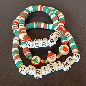 🎄🎁 Merry Christmas Beaded Bracelet Set